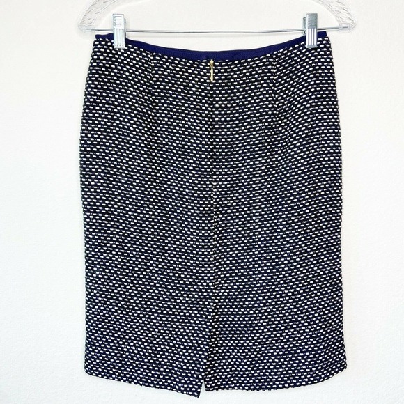 Tory Burch Tweed Gold Metallic Pencil Skirt - Picture 4 of 7